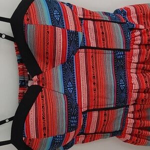 Band Of Gypsies Boho Bustier Smocked Back Dress S